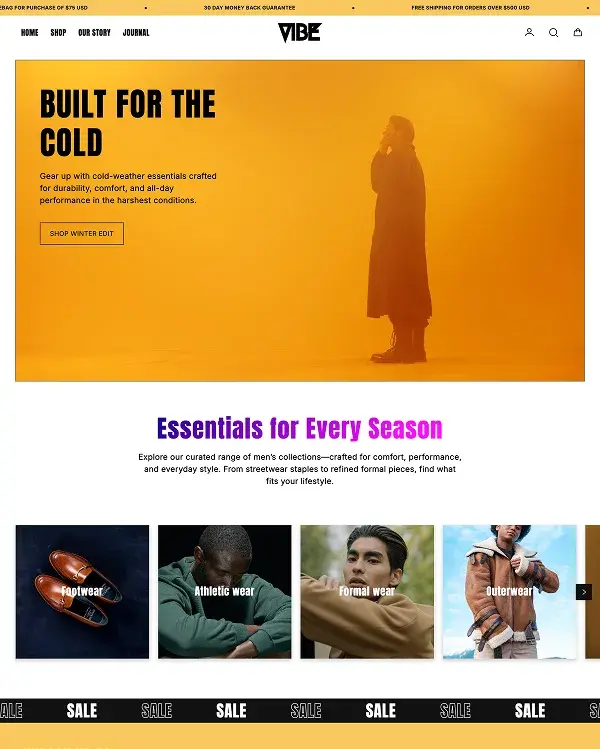 Vibe Primary shopify theme preview